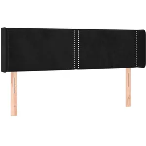 vidaXL Tête de lit à LED Noir 147x16x78/88 cm Velours pas cher