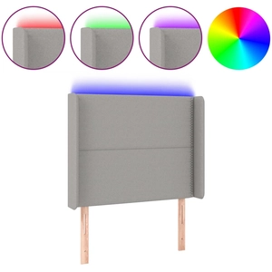 vidaXL Tête de lit à LED Gris clair 103x16x78/88 cm Tissu pas cher