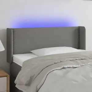 vidaXL Tête de lit à LED Gris foncé 93x16x78/88 cm Tissu pas cher