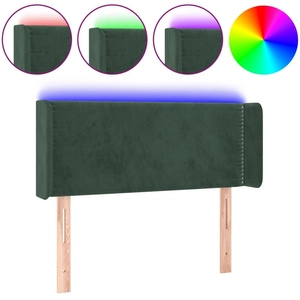 vidaXL Tête de lit à LED Vert foncé 83x16x78/88 cm Velours pas cher