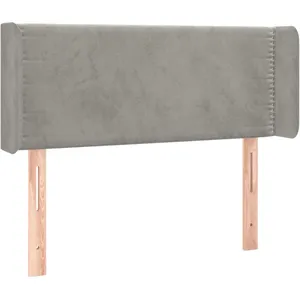 vidaXL Tête de lit à LED Gris clair 93x16x78/88 cm Velours pas cher