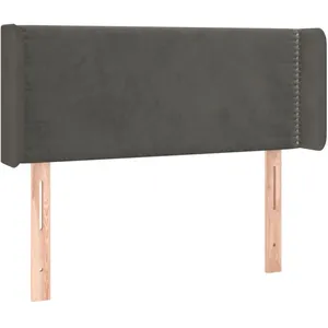 vidaXL Tête de lit à LED Gris foncé 93x16x78/88 cm Velours pas cher
