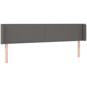 vidaXL Tête de lit à LED Gris 203x16x78/88 cm Similicuir pas cher