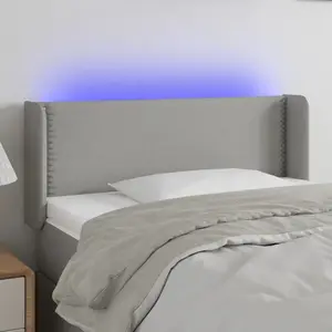 vidaXL Tête de lit à LED Gris clair 83x16x78/88 cm Tissu pas cher