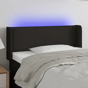 vidaXL Tête de lit à LED Noir 83x16x78/88 cm Tissu pas cher