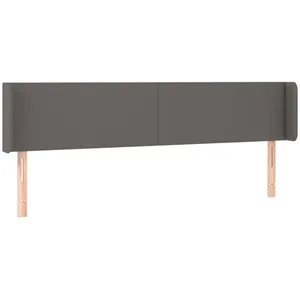 vidaXL Tête de lit à LED Gris 183x16x78/88 cm Similicuir pas cher