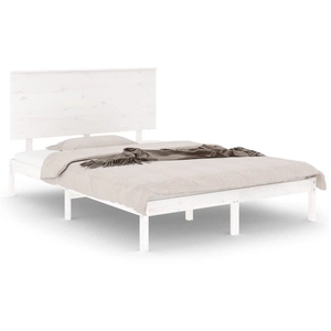vidaXL Cadre de lit Blanc Bois de pin massif 140x190 cm pas cher