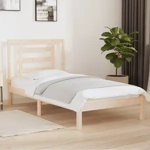 vidaXL Cadre de lit Bois de pin massif 90x200 cm pas cher