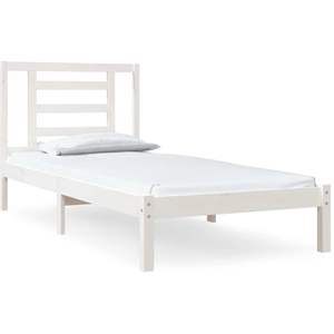 vidaXL Cadre de lit Blanc Bois de pin massif 90x200 cm pas cher