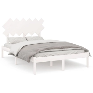 vidaXL Cadre de lit Blanc 120x200 cm Bois massif