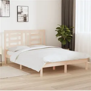 vidaXL Cadre de lit bois de pin massif 150x200 cm très grand pas cher