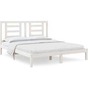 vidaXL Cadre de lit Blanc Bois de pin massif 160x200 cm pas cher