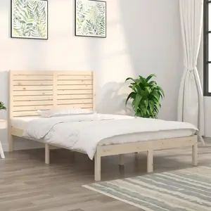 vidaXL Cadre de lit bois massif 120x190 cm petit double pas cher