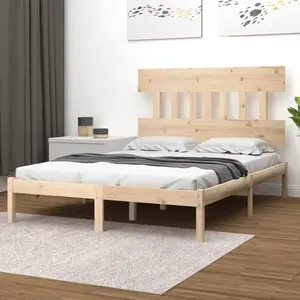 vidaXL Cadre de lit Bois massif 160x200 cm pas cher