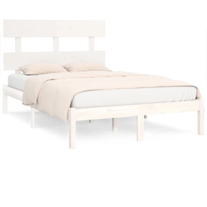 vidaXL Cadre de lit Blanc Bois massif 120x200 cm pas cher