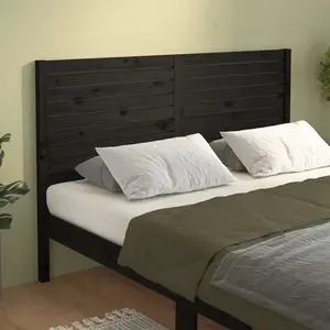 vidaXL Tête de lit Noir 166x4x100 cm Bois massif de pin pas cher