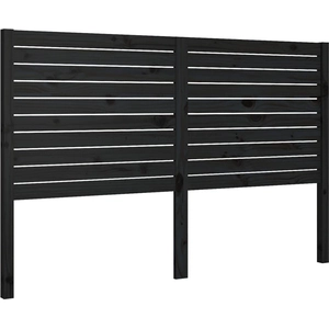 vidaXL Tête de lit Noir 126x4x100 cm Bois massif de pin pas cher
