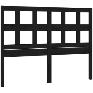 vidaXL Tête de lit Noir 205,5x4x100 cm Bois massif de pin pas cher