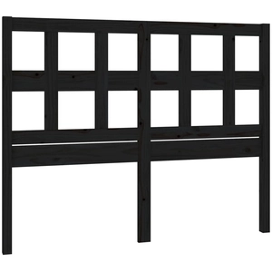 vidaXL Tête de lit Noir 145,5x4x100 cm Bois massif de pin pas cher