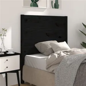 vidaXL Tête de lit Noir 96x4x100 cm Bois massif de pin pas cher