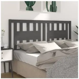 vidaXL Tête de lit Gris 141x4x100 cm Bois massif de pin pas cher
