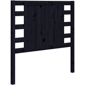 vidaXL Tête de lit Noir 106x4x100 cm Bois massif de pin pas cher