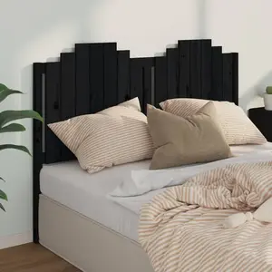 vidaXL Tête de lit Noir 156x4x110 cm Bois massif de pin pas cher
