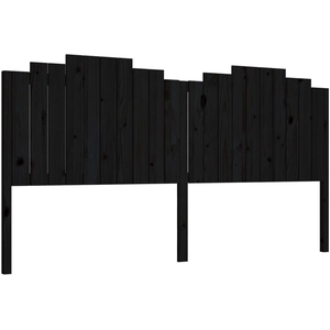 vidaXL Tête de lit Noir 206x4x110 cm Bois massif de pin pas cher