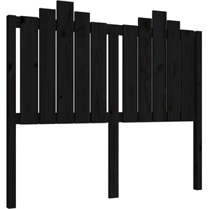 vidaXL Tête de lit Noir 126x4x110 cm Bois massif de pin pas cher