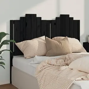 vidaXL Tête de lit Noir 146x4x110 cm Bois massif de pin pas cher
