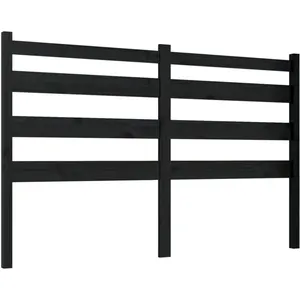 vidaXL Tête de lit Noir 146x4x100 cm Bois massif de pin pas cher