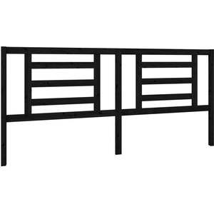 vidaXL Tête de lit Noir 206x4x100 cm Bois de pin massif pas cher