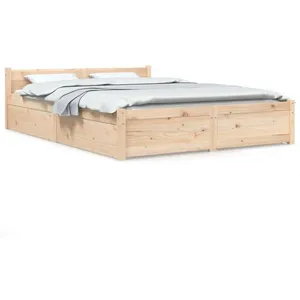 Cadre de lit sans matelas avec tiroirs 120x200 cm Vidaxl pas cher