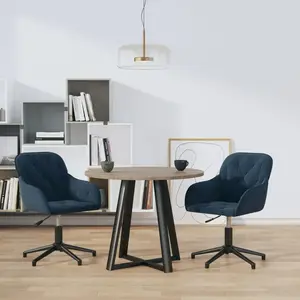 vidaXL Chaises pivotantes à manger lot de 2 Bleu Velours pas cher