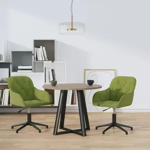 vidaXL Chaises pivotantes à manger lot de 2 Vert clair Velours pas cher