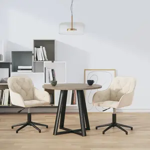 vidaXL Chaises pivotantes à manger lot de 2 Crème Velours pas cher