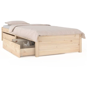 vidaXL Cadre de lit avec tiroirs 75x190 cm Petit simple pas cher