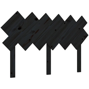 vidaXL Tête de lit Noir 132x3x81 cm Bois massif de pin pas cher