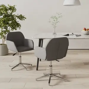 vidaXL Chaises pivotantes à manger lot de 2 Gris clair Tissu pas cher