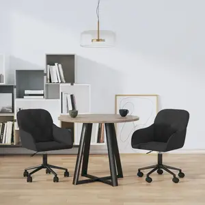 vidaXL Chaises pivotantes à manger lot de 2 Noir Velours pas cher