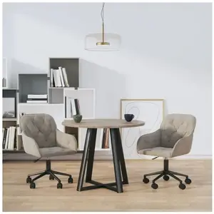 vidaXL Chaises pivotantes à manger lot de 2 Gris clair Velours pas cher