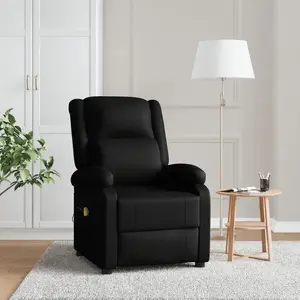 vidaXL Fauteuil de massage Noir Similicuir 344181 pas cher