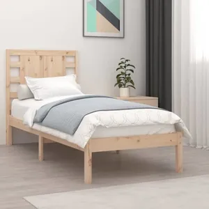 vidaXL Cadre de lit Bois de pin massif 90x200 cm pas cher