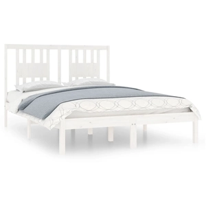 vidaXL Cadre de lit Blanc Bois de pin massif 140x200 cm pas cher