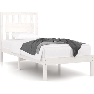 vidaXL Cadre de lit Blanc Bois de pin massif 140x190 cm