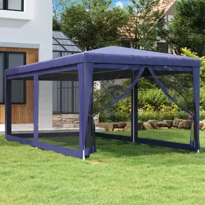 Comparateur de prix : vidaXL Tente de fête avec 6 parois latérales en maille Bleu 3x6 m PEHD