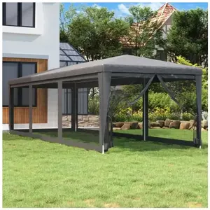 Comparateur de prix : vidaXL Tente de fête avec 8 parois latérales en maille Anthracite 3x9m