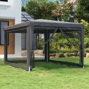 Comparateur de prix : vidaXL Tente de fête avec 4 parois latérales en maille Anthracite 3x4m