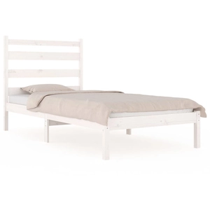 vidaXL Cadre de lit Blanc Bois de pin massif 100x200 cm pas cher