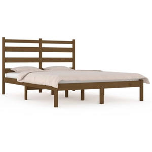 vidaXL Cadre de lit Marron miel Bois de pin massif 200x200 cm pas cher